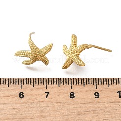 Seestern-Ohrstecker aus Messing&nbsp;EJEW-K318-05B-G