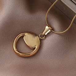 Женские ожерелья с подвеской в виде кольца из нержавеющей стали 304 с кристаллами и стразами&nbsp;AQ7220