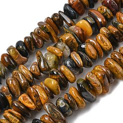 Нити бусин из натурального желто-синего тигрового глаза G-A285-A01-01