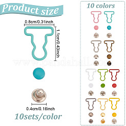 100 Satz 10 Farben Mini-Legierung Kürbis Schnalle&nbsp;DIY-GO0002-12