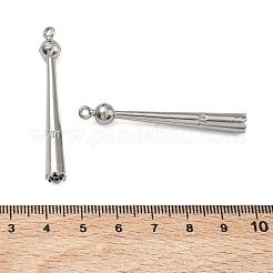 304ステンレスペンダント  ロングコーンチャーム  ステンレス鋼色  50x6mm  穴：1.8mm&nbsp;STAS-P446-05P