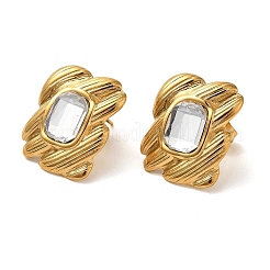 Pendientes de aro de acero inoxidable 304 y rhinestone para mujer&nbsp;EJEW-S236-04G