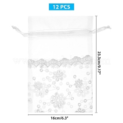 Подарочные пакеты на шнурке из кружевной органзы OP-WH0009-05