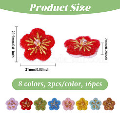 14 stücke 7 farben blume handgemachte wollfilz ornament zubehör&nbsp;FIND-CA0010-13