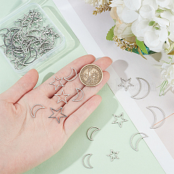 Набор для самостоятельного изготовления сережек-подвесок в виде луны и звезд из нержавеющей стали 304 DIY-DR0001-38