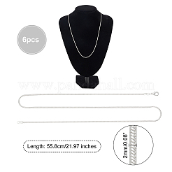 Латунь круглый змея цепи ожерелье материалы&nbsp;NJEW-PH0001-19