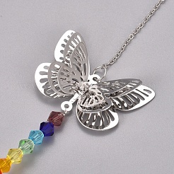 Cristal plafond ventilateur tirer chaînes chakra suspendus pendentifs prisme&nbsp;AJEW-WH0021-30A