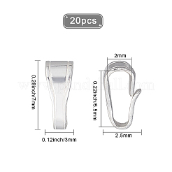 スターリングシルバーのスナップオンベイル20個925個  スタンプ925個付き  銀  7x3x2.5mm  穴：2x5.5mm&nbsp;STER-CN0001-10
