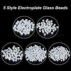 10 нить 5 стилей гальванических стеклянных бусин нити EGLA-GA0001-02