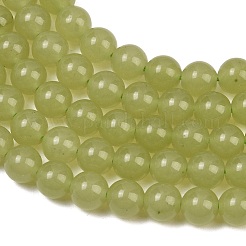 Naturels teints en blanc perles de jade brins&nbsp;GG-CBAEB22-B01-8mm-05