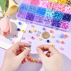 552 шт. 24-х цветные непрозрачные и прозрачные пластиковые бусины&nbsp;KY-YW0010-03