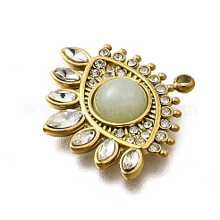 Подвески из натурального цветка амазонита из нержавеющей стали 304&nbsp;STAS-H201-05G-01