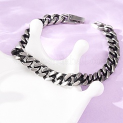 Bracelets à maillons cubains en acier inoxydable 667 pour femmes et hommes&nbsp;BJEW-F529-01AS