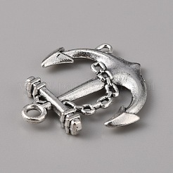 合金のチベット風チャーム  ボートアンカー  アンティークシルバー  30.5x27x4mm  穴：2.5mm&nbsp;FIND-WH0061-73AS