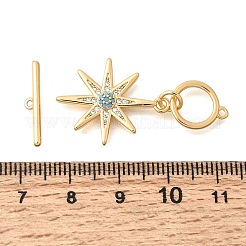 Knebelverschlüsse aus Messing mit Pavé-Kubikzirkonia&nbsp;KK-N289-09G