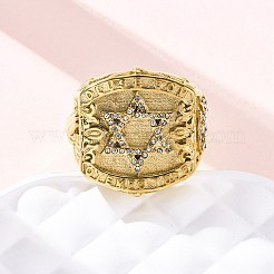 Звезда Давида 304 нержавеющая сталь стразы перстни для женщин RJEW-B121-02C-G