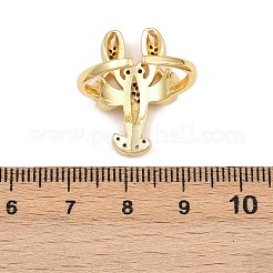 Латунные микро проложить манжеты кольца кубического циркония RJEW-C145-01B-G