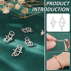 4 шт. 2 стиля 925 из стерлингового серебра и застежки в виде крючка S&nbsp;FIND-BC0013-02