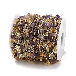 Цепи из аметиста и стекла CHC-K014-15G-04