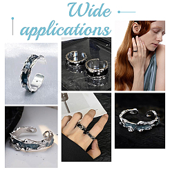 6 шт. 2 цвета латунь волнообразное открытое манжетное кольцо для женщин RJEW-UN0002-32