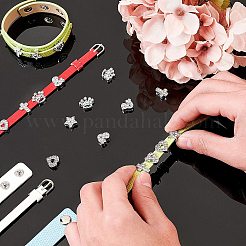 キットを作るDIYブレスレット  PUレザー時計バンドストラップと合金ラインストーンスライドチャーム付き  混合図形  ミックスカラー  時計バンドストラップ: 12 個/セット&nbsp;DIY-NB0004-37