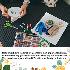 Kit de démarrage de broderie de motif de gui/feuille de houx sur le thème de Noël&nbsp;DIY-WH0250-48