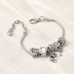 Сплав европейские бусины браслеты с подвесками BJEW-F495-04P