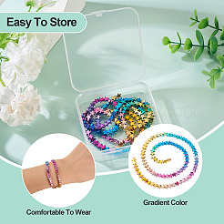 2 starnds градиент цвета гальванизированные синтетические немагнитные гематитовые бусины нити&nbsp;G-TA0002-86B