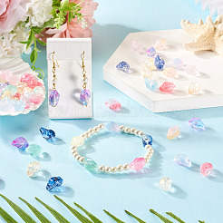 66 шт. 11-цветные прозрачные стеклянные бусины-спрей&nbsp;GLAA-TA0003-18