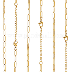 10 шт. 667 нержавеющая сталь цепочка-скрепка ожерелье NJEW-BBC0001-48B-G