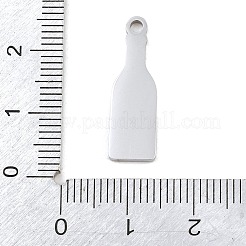 304ステンレスペンダント  ビール瓶チャーム  ハンドポリッシュ  ステンレス鋼色  23x7x1.4mm  穴：1.8mm&nbsp;SA-CBAE30B-01E-P