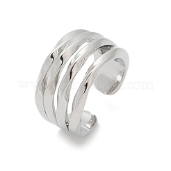 Латунные регулируемые открытые манжеты для женщин RJEW-C129-02P