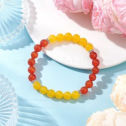 Браслеты из натуральных бусин малайзийского нефрита и сердолика для мужчин и женщин BJEW-JB12539