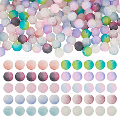 200шт 10 цвета треск стеклянные бусины нити GLAA-TA0003-31B