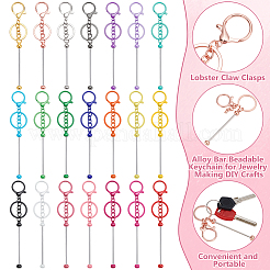 42 Stück 21-Farben-Legierung Bar Perlen Schlüsselanhänger für Schmuck machen DIY Handwerk&nbsp;DIY-WA0001-14
