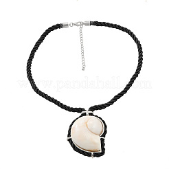 Летние ожерелья из сплава и смолы в форме ракушки с подвеской из черного поликоттонового шнура&nbsp;FS-WG37484-02