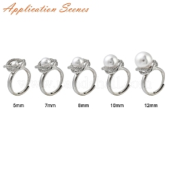 Цветочная латунь микропаве кубический цирконий регулируемые настройки кольца&nbsp;KK-K297-09P