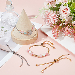 8 шт. 2 цвета регулируемый слайдер из нержавеющей стали 304 браслет/браслеты боло изготовление&nbsp;STAS-BBC0004-63