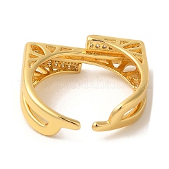 Открытые манжеты из латуни с микропаве кубический цирконий&nbsp;RJEW-U008-21G