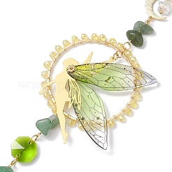 Подвесные украшения в виде эльфов из латуни и смолы HJEW-TA00221