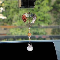 Thème chakra mélange de pierres précieuses gros pendentifs&nbsp;G-WH0016-15