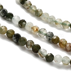 Нити бусин из натурального зеленого рутилированного кварца G-RM2025-A14-3mm-B