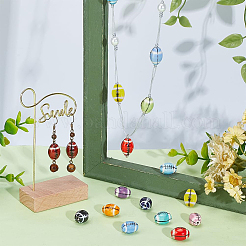 24 шт. нити из двухцветных процелиновых бусин ручной работы&nbsp;PORC-PH0001-42