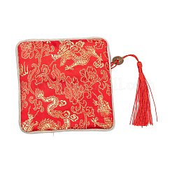 Sacchetto regalo sacchetto di gioielli con cerniera nappa broccato cinese&nbsp;ABAG-F005-13