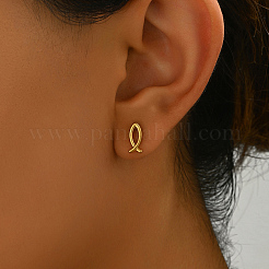 3 пара стильных серег-гвоздиков из нержавеющей стали 201 в форме рыбок&nbsp;EN4895