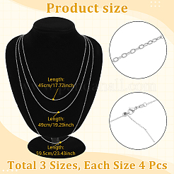 12 шт. 3 стиля ожерелий с регулируемыми цепочками из нержавеющей стали 304&nbsp;NJEW-NB0001-36P