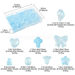 120 шт. 8 вида прозрачных стеклянных бусин-спрей GLAA-FS0002-21