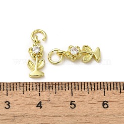 Покрытие стойки латунь микропаве прозрачные подвески из кубического циркония&nbsp;KK-O017-01G