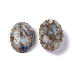 Cabochon di amazzonite di fiori sintetici&nbsp;X-G-L502-18x25mm-09B