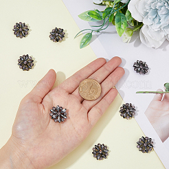 8 шт. пуговицы со стразами из сплава с 1 отверстиями BUTT-FH0001-002